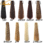 WIGSIN 32Inch Synthetic Long Kinky Curly Ponytail Drawstring Clip In Ponytail Black Blonde Hair Extension for Women