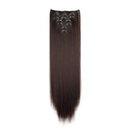 WIGSIN 24Inch 7pcs/set Synthetic 16Clips in Hair Extensions Long Straight Hairstyle Blonde Black Hairpieces for Women