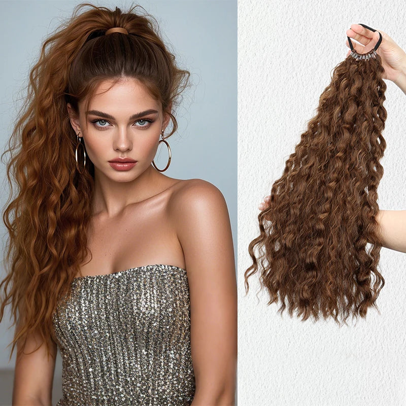 WIGSIN 18Inch Synthetic Long Curly Ponytail With Elastic Hair Rope Hair Extensions Fashionable Daily Use Party Hair Accessories
