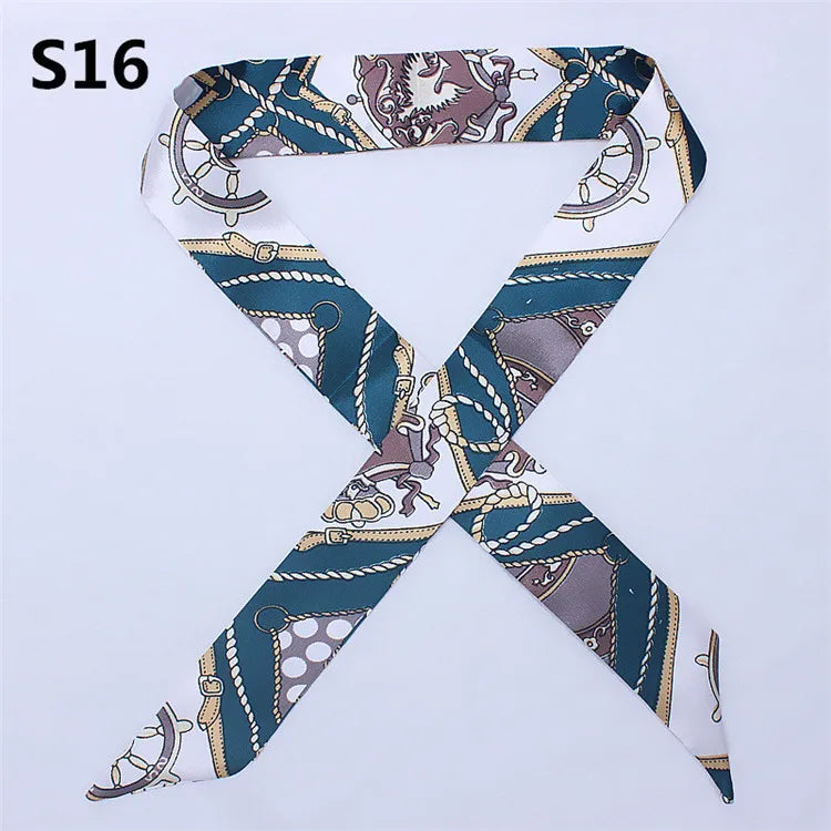 47 Colors Brand Bandana Small Silk Bag Scarf Women Head Hijab Scarf Long Skinny Scarves For Ladies Fashion Headband