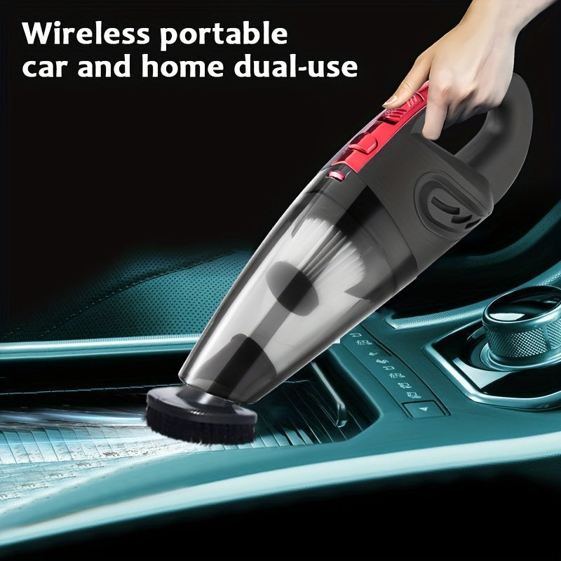 Car Vacuum Cleaner, Handheld Vacuum Cleaner With 4200PA Super Strong Suction, 1800mAh Large Capacity, Low Noise, With Five Matching Accessories For Car Interior Care, Home And Pet Cleaning, Car Accessories For Women Pink Girl