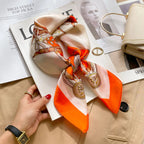 2025 New Fashion 70X70cmPrinted Women's Scarf Pashmina Silk Scarf Square Shawl Decorative Headband Neck Luxury Design Bandana