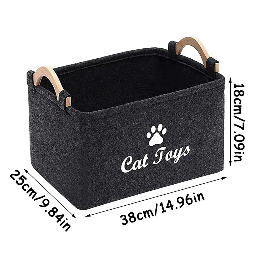 Pet Toy Box Felt Cat and Dog Toy Box Personalized Toy Organizer Box Toy Storage Box Clothes Storage Box Collar Storage
