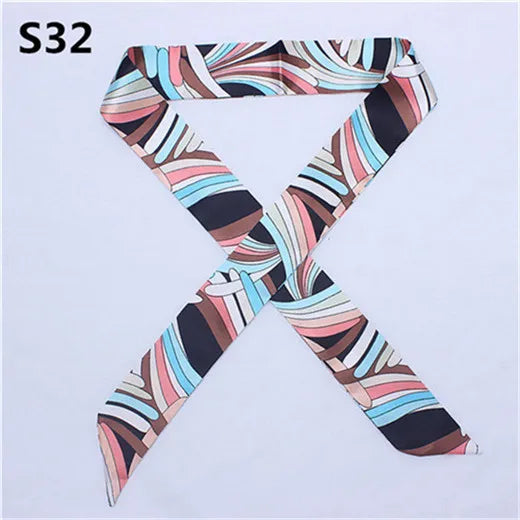 47 Colors Brand Bandana Small Silk Bag Scarf Women Head Hijab Scarf Long Skinny Scarves For Ladies Fashion Headband