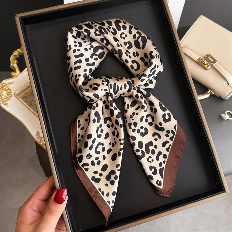 Bohemian Style Print Luxury Brand Silk Square Scarf Women Satin Shawls Neckerchief Wrap Scarves Bandana Hair Hjiab Floral