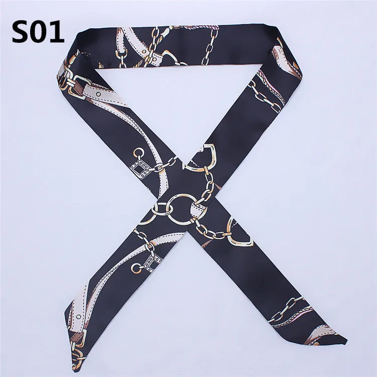 47 Colors Brand Bandana Small Silk Bag Scarf Women Head Hijab Scarf Long Skinny Scarves For Ladies Fashion Headband
