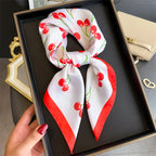 Bohemian Style Print Luxury Brand Silk Square Scarf Women Satin Shawls Neckerchief Wrap Scarves Bandana Hair Hjiab Floral