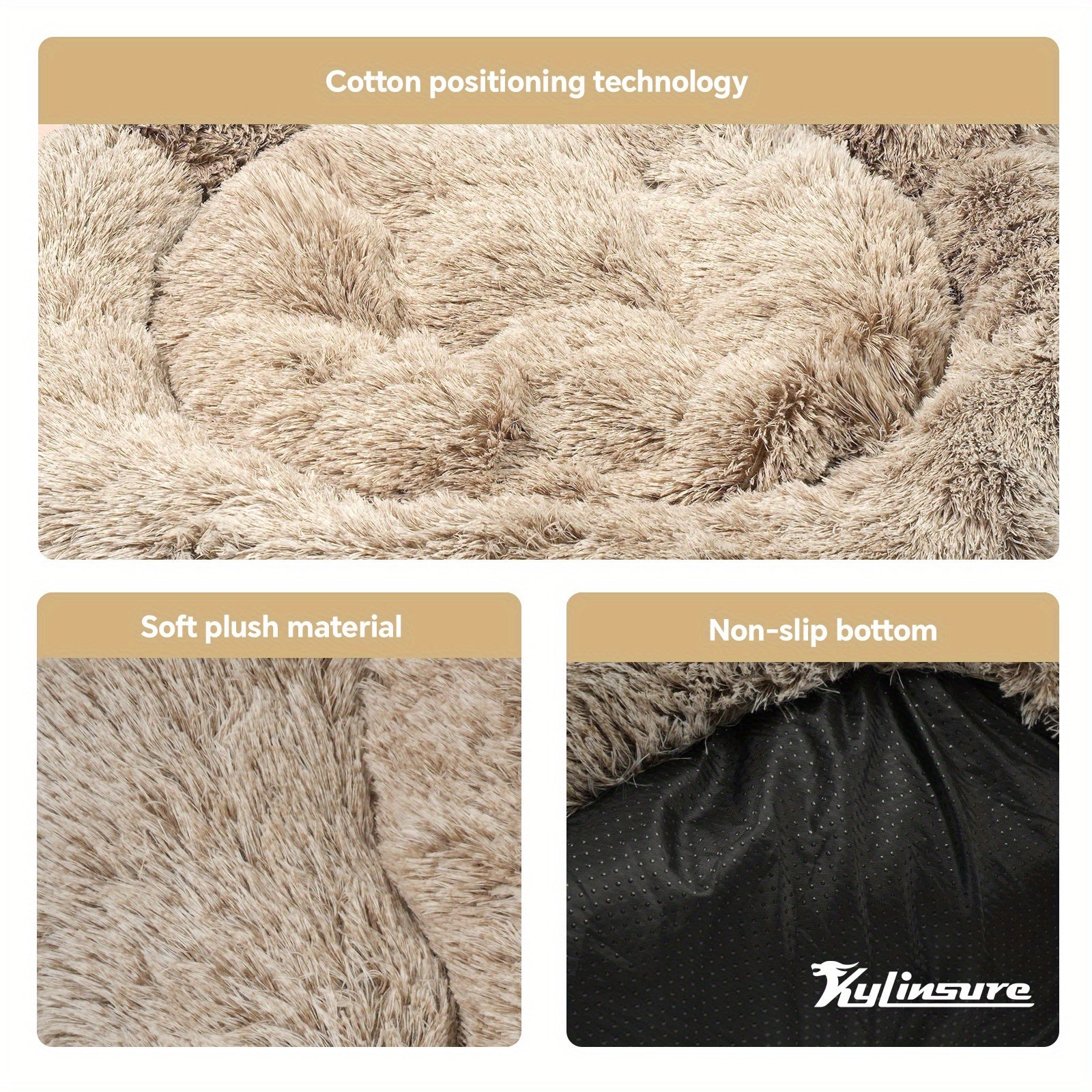 Cute Bear Paw Shaped Dog Bed And Cat Bed, Calm Donut Dog Bed, Warm And Comfortable Soft Dog Round Bed, Plush Dog And Cat Mattress Bed. Give Your Baby A Warm And Comfortable Mattress! with A Pet Scarf