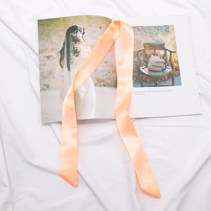 30 Colors Women Narrow Long Scarf 100x4cm Solid Color Chiffon Red Tie Black Bag Ribbon Headband Choker Streamer Lady Accessories