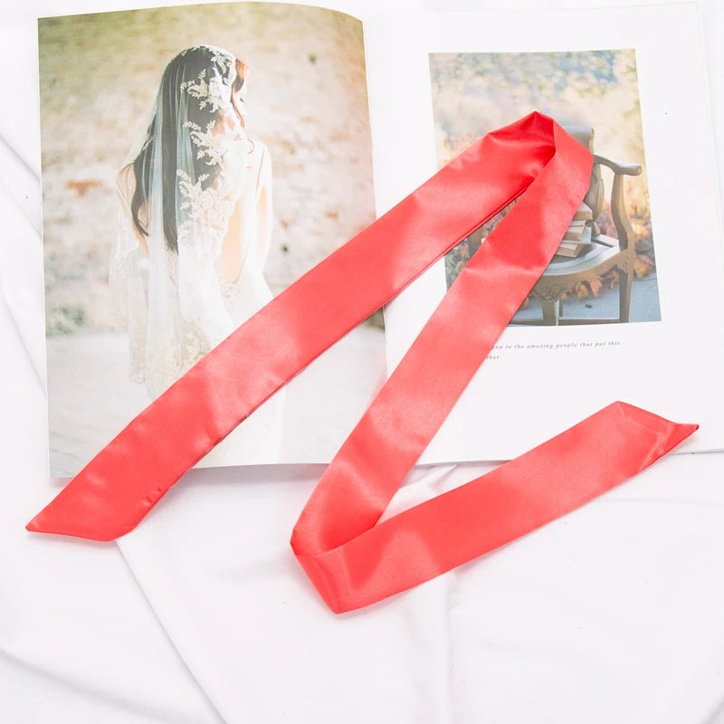 30 Colors Women Narrow Long Scarf 100x4cm Solid Color Chiffon Red Tie Black Bag Ribbon Headband Choker Streamer Lady Accessories