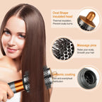 Large Round Volumizing Brush for Dyson Airwrap Attachments, Nickel/Copper, Bigger Oval Volumizer for Fluffy Styling