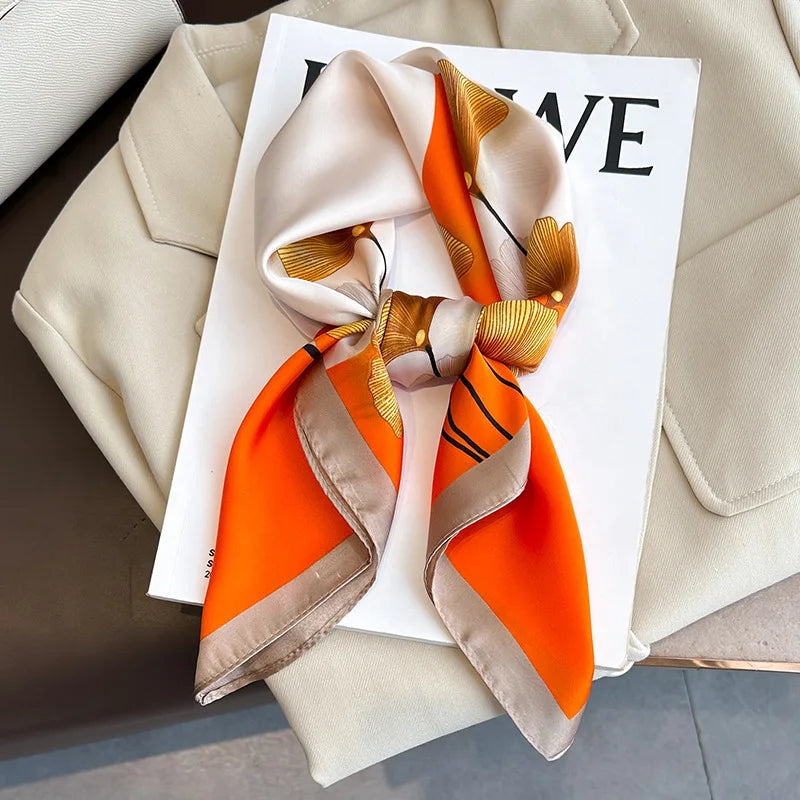 2025 New Fashion 70X70cmPrinted Women's Scarf Pashmina Silk Scarf Square Shawl Decorative Headband Neck Luxury Design Bandana