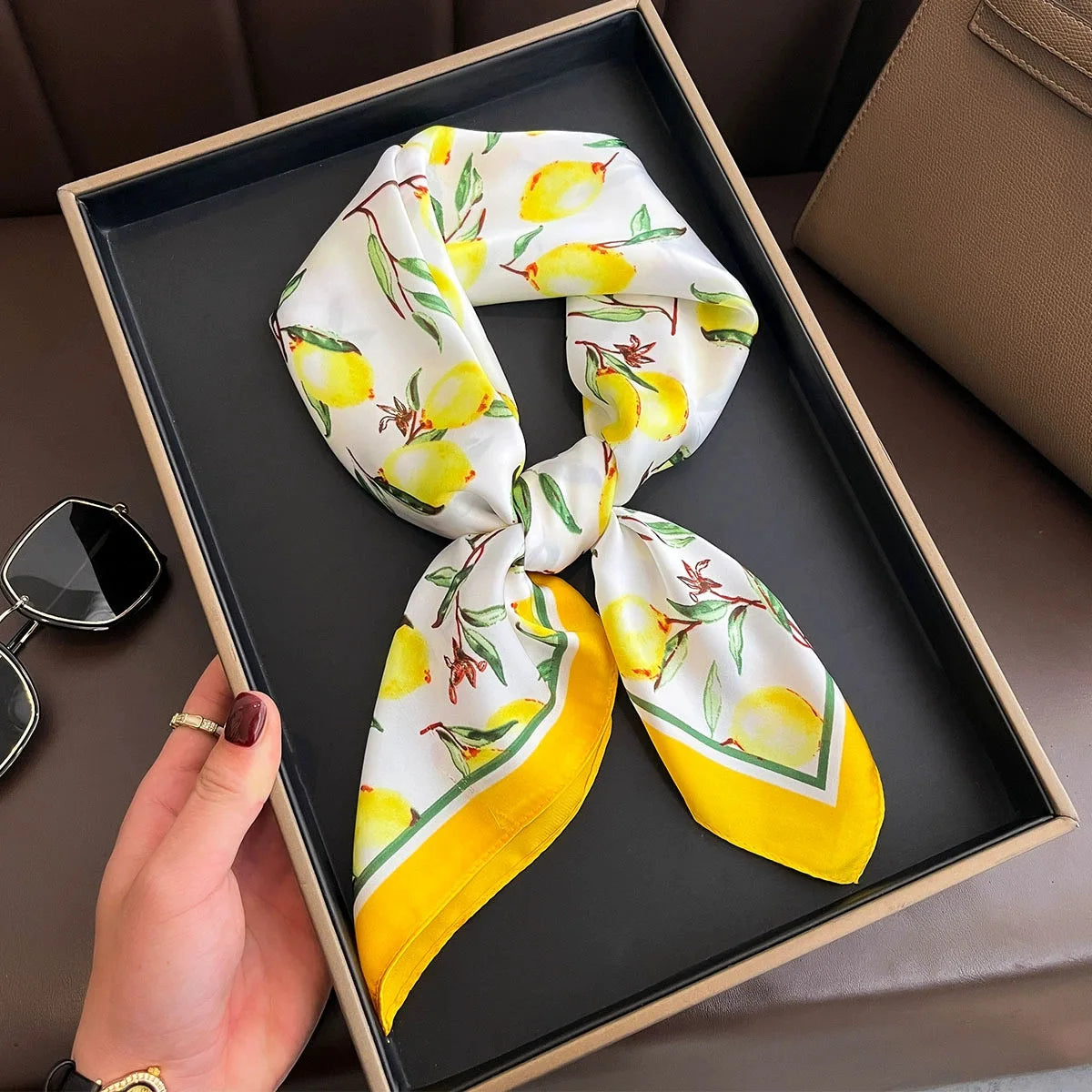 Bohemian Style Print Luxury Brand Silk Square Scarf Women Satin Shawls Neckerchief Wrap Scarves Bandana Hair Hjiab Floral