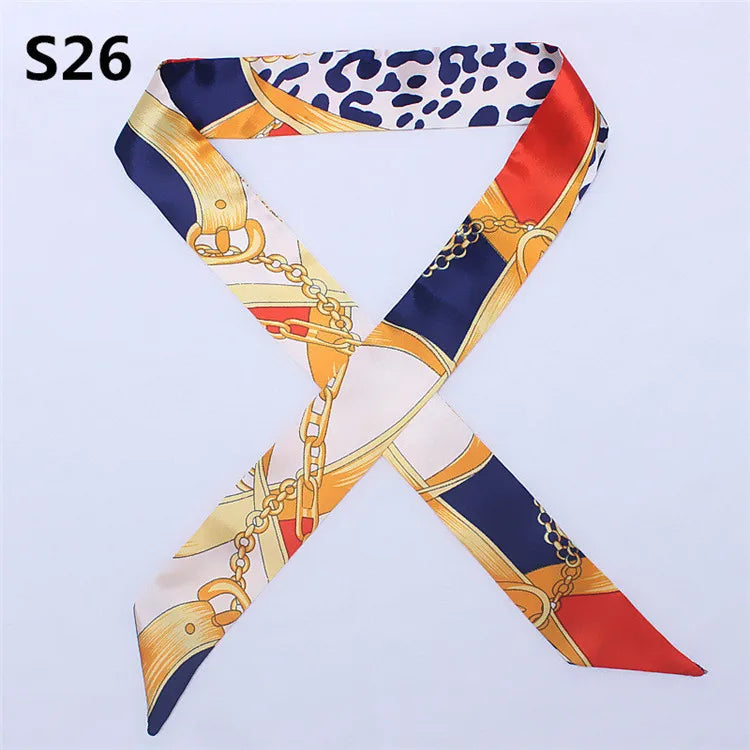 47 Colors Brand Bandana Small Silk Bag Scarf Women Head Hijab Scarf Long Skinny Scarves For Ladies Fashion Headband