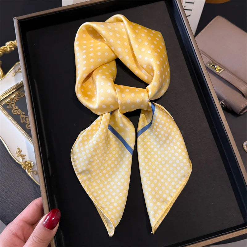 Bohemian Style Print Luxury Brand Silk Square Scarf Women Satin Shawls Neckerchief Wrap Scarves Bandana Hair Hjiab Floral