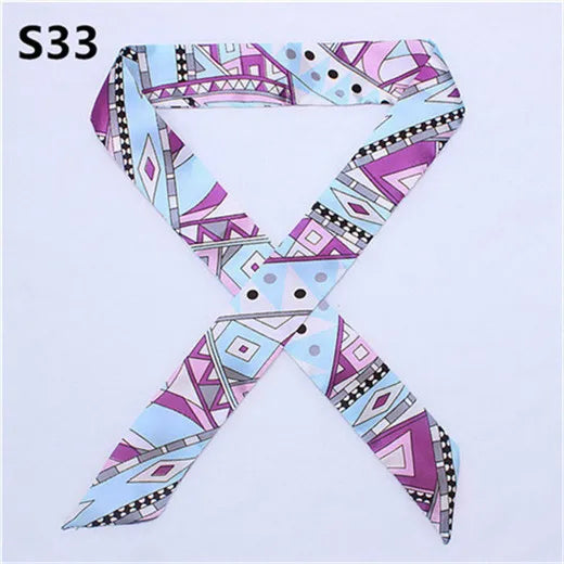 47 Colors Brand Bandana Small Silk Bag Scarf Women Head Hijab Scarf Long Skinny Scarves For Ladies Fashion Headband