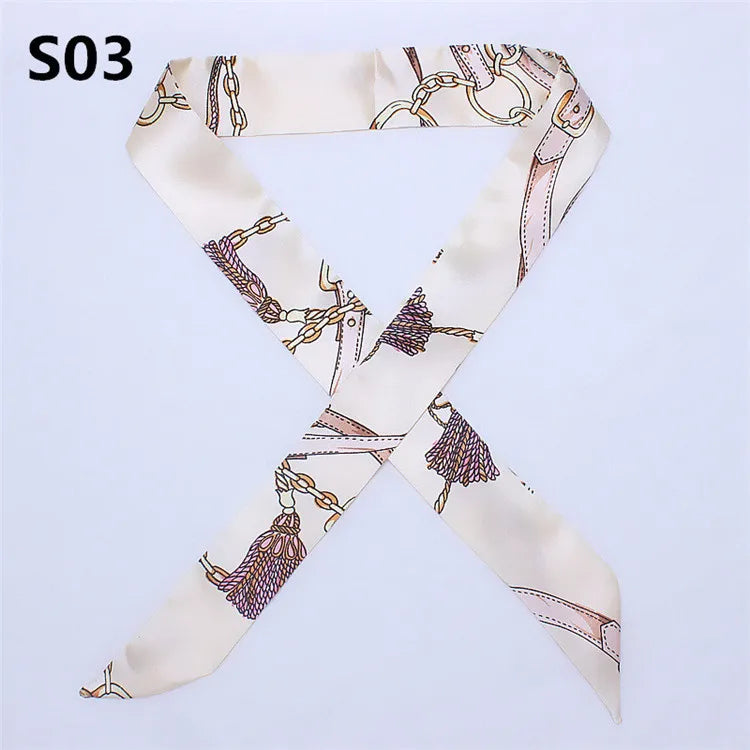47 Colors Brand Bandana Small Silk Bag Scarf Women Head Hijab Scarf Long Skinny Scarves For Ladies Fashion Headband