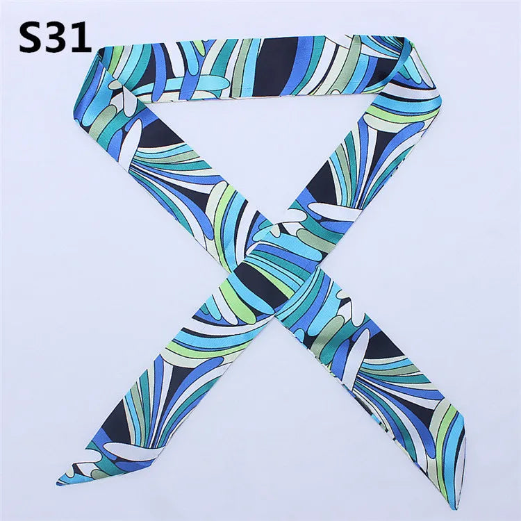 47 Colors Brand Bandana Small Silk Bag Scarf Women Head Hijab Scarf Long Skinny Scarves For Ladies Fashion Headband