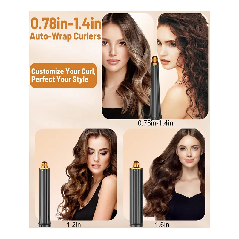 UNCL Conical Long Barrels Attachment For Dyson Airwrap HS01 HS05, 20MM-36MM Auto-Wrap Curling Iron For Curls And Waves