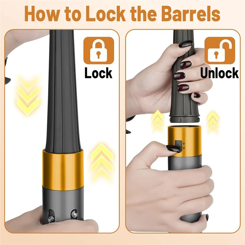 UNCL Conical Long Barrels Attachment For Dyson Airwrap HS01 HS05, 20MM-36MM Auto-Wrap Curling Iron For Curls And Waves