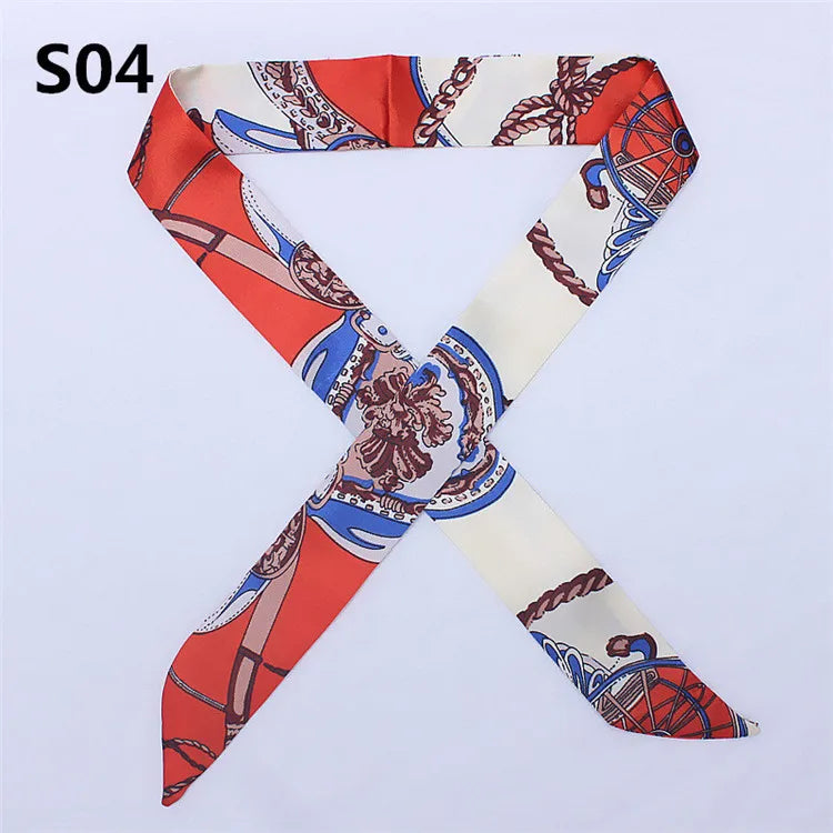 47 Colors Brand Bandana Small Silk Bag Scarf Women Head Hijab Scarf Long Skinny Scarves For Ladies Fashion Headband