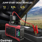 4000A Portable Wireless Car Air Compressor Jump Starter with Air Compressor, Battery Jump Starter Portable Peak, Car Battery Charger Portable For12V(8.0LGas/1.72gal Diesel) Start The Car Quickly, USB Input/output, LED Emergen